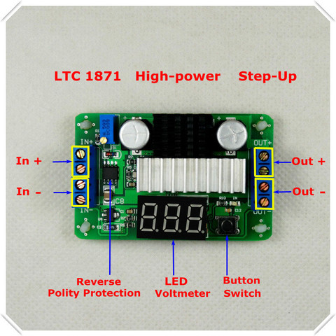 Module d'alimentation haute puissance réglable, interrupteur à bouton et compteur de tension LTC1871 ► Photo 1/6