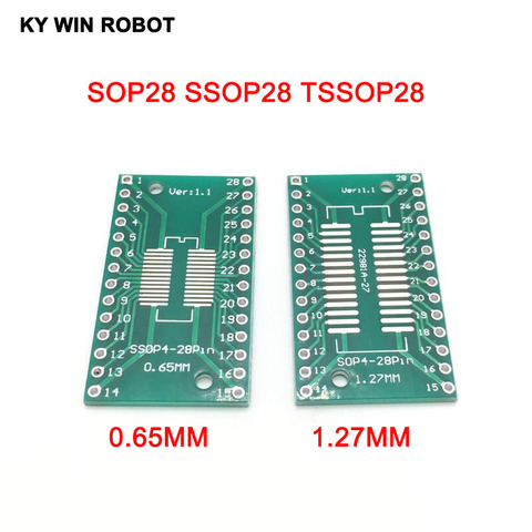 10 pièces SOP28 SSOP28 TSSOP28 à DIP28 PCB Pinboard SMD à DIP 0.65mm/1.27mm à 2.54mm DIP Pin Pitch PCB carte convertisseur prise ► Photo 1/6
