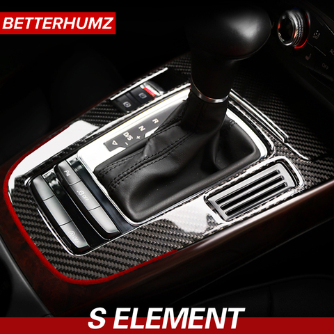 Pour Audi A4 A5 Q5 fibre de carbone voiture contrôle central panneau de changement de vitesse revêtement d'habillage décoratif conducteur gauche accessoires intérieurs ► Photo 1/6