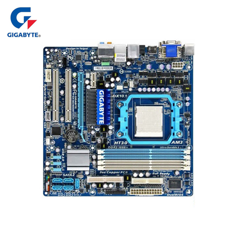 Carte mère Gigabyte GA-MA785GMT-US2H pour AMD 785G DDR3 16 GB USB2 AM2/AM2 +/AM3 MA785GMT US2H carte mère de bureau utilisée ► Photo 1/1