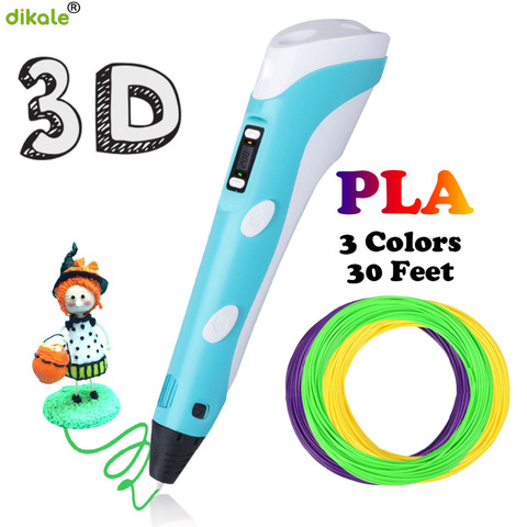 Dikale-stylo imprimante 3D, 2e génération, écran d'affichage, PLA, intelligent, pour dessin 3D, 12V, LED mm, meilleur cadeau pour les enfants ► Photo 1/5