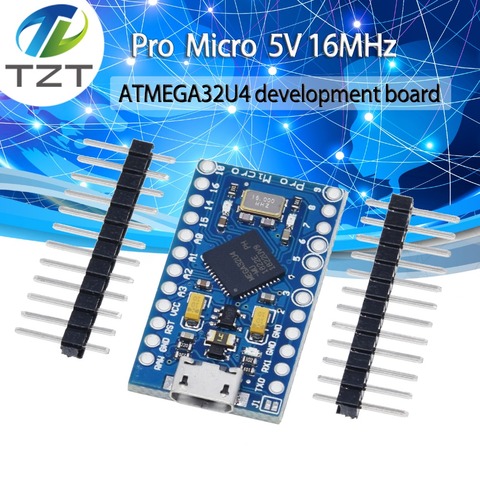 TZT Pro Micro ATmega32U4 5 v 16 mhz Remplacer ATmega328 Pour arduino Pro Mini Avec 2 Rangée Embase Pour leonardo Mini Usb Interface ► Photo 1/4