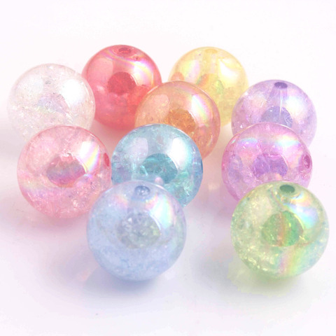 Kwoi Vita 10MM/12MM/16MM/20MM bijoux de mode AAA qualité acrylique craquelé AB perles pour la fabrication de collier de grosses perles! ► Photo 1/6