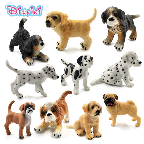 Figurines d'animaux, Simulation de ferme, petit chien, carlin dalmatien, décoration de maison, accessoires de décoration, cadeaux pour enfants ► Photo 1/6