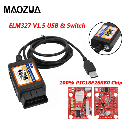 Maozua-Scanner pour commutateur USB ELM327 el1.5, pour Focus ELM327 V1.5, ouvert et caché, pour Ford Forscan HS-CAN/MS-CAN ► Photo 1/6