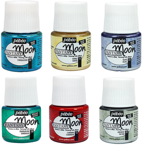 Pebeo FANTASY MOON Multi Surface marbre effet artisanat peinture 45 m 18 couleurs pour métal, bois, céramique, toile, verre, Teracotta etc ► Photo 1/1