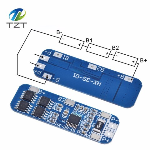 TZT 3S 12V 18650 10A BMS chargeur Li-ion Lithium batterie Protection carte Circuit imprimé 10.8V 11.1V 12.6V électrique ► Photo 1/6