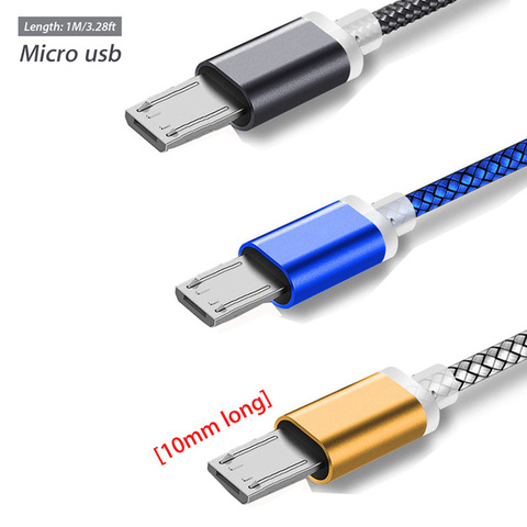 Câble Micro USB Extra Long de 10mm pour chargeur, adaptateur en Nylon pour Blackview A7/A20/A30/BV6000 Nomu S10 Pro S20 S30 ► Photo 1/6