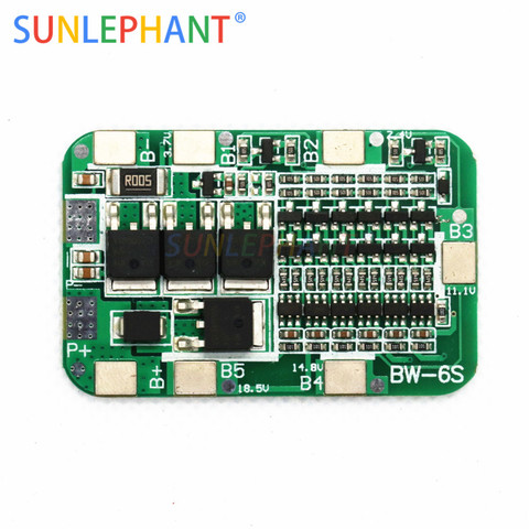 Carte de Protection BMS 6S 15a 24V PCB pour Module de cellule de batterie au Lithium 18650 Li-ion ► Photo 1/1