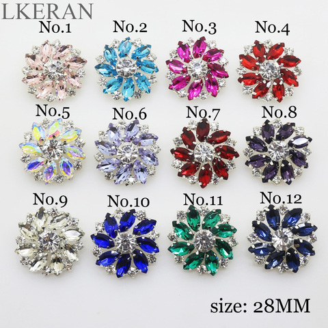 LKERAN-bouton strass en cristal, 1 pièce, motif fleur, bouton tige, couture en métal argenté bricolage accessoires pour vêtements décoratifs ► Photo 1/5