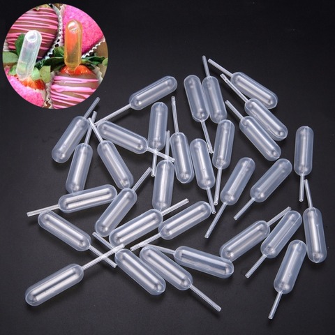 Lot de 100 Pipettes de transfert jetables en plastique 4ml, compte-gouttes Mayitr, pour cupcakes aux fraises, crème glacée au chocolat ► Photo 1/1