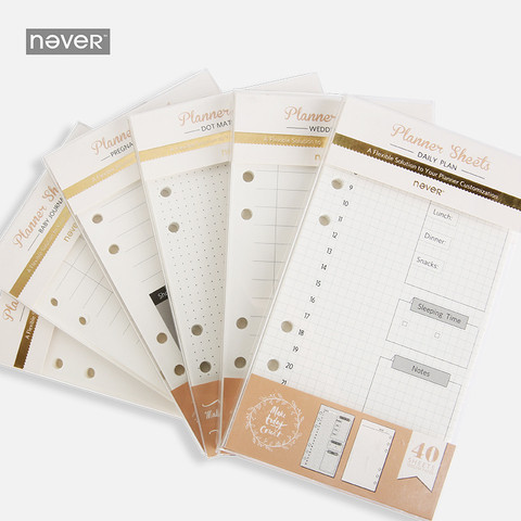 Papiers de remplissage pour carnet de notes A6, planificateur hebdomadaire, grille à points, insertion de lignes, Pages de journal intime, noyau interne, papeterie de 40 feuilles ► Photo 1/6