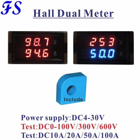 YB28VA – voltmètre à effet Hall, ampèremètre, testeur de courant, DC 5a 10a 20a 50a 100a, DC 300V 600V V ► Photo 1/6