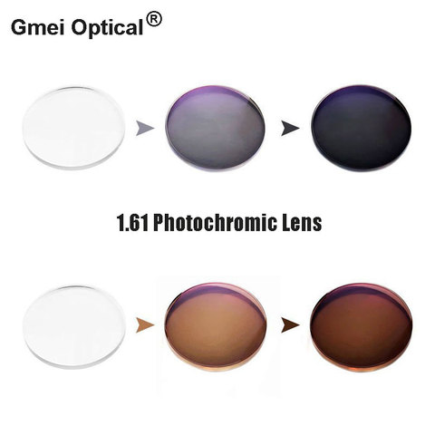 Lentilles de lunettes optiques avec changement rapide de couleur, Prescription unique photochromique, 1.61 ► Photo 1/6