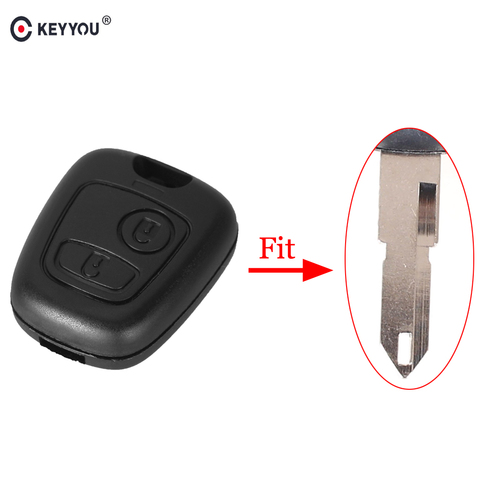 KEYYOU-coque de remplacement pour clé télécommande de voiture citroën C1 C4, pour Peugeot 107, 207, 307, 407, 206, 306, 406 ► Photo 1/6