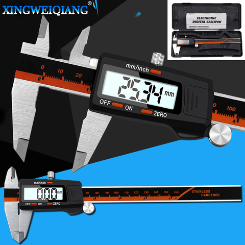 Pied à coulisse numérique en acier inoxydable, outil de mesure numérique micromètre, électrique, 6 pouces, 0-150mm ► Photo 1/6