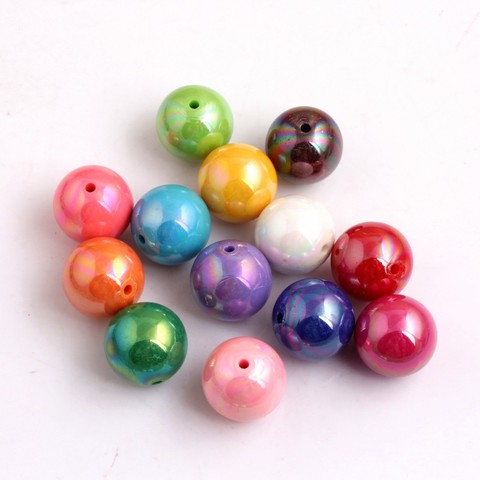 Kwoi Vita 8MM à 20mm acrylique solide ronde ab perles pour DIYchunky perles Bracelet collier fabrication ► Photo 1/5