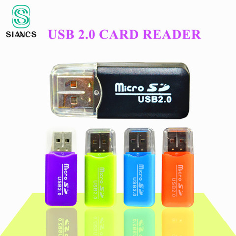 SIANCS – Mini lecteur de cartes externe coloré, USB 2.0, adaptateur hub, pour PC, MP3, MP4 ► Photo 1/6