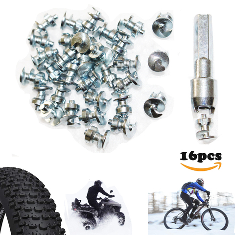 Pointes de pneus durables, 16 pièces, clous de neige pour chaussures de vélo, moto Motorbik, fatbike ► Photo 1/1