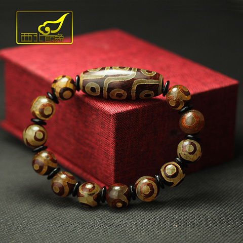 Tibétain Dzi perles Bracelet Style ethnique grande qualité neuf et trois yeux pierre naturelle matériaux livraison gratuite ► Photo 1/6
