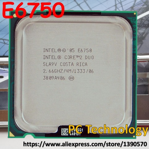 Processeur Intel Core 2 Duo E6750, 2.66GHz, 4 mo, 1333MHz, pour ordinateur de bureau, LGA775, Original, livraison gratuite (sous 1 jour) ► Photo 1/3
