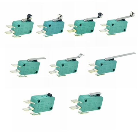 Micro interrupteurs de fin de course à 3 broches, 16a, 250V, 125V, NO + NC + COM, 6.3mm, SPDT, 28mm, 52mm, levier à molette ► Photo 1/3