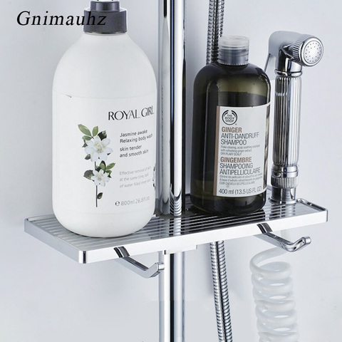 Meuble de rangement pour douche, ABS pour salle de bain, shampoing Lotion, douche porte-plateau, pôle de rangement pour douche réglable ► Photo 1/6