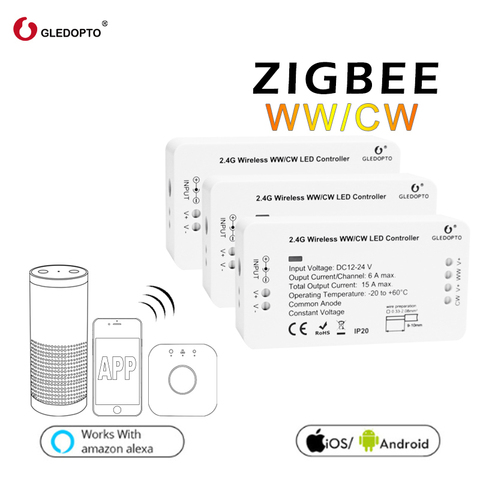 Prix usine g led opto WW/CW contrôle intelligent zigbee système contrôle sans fil led contrôleur d'éclairage 12v-24v rvb variateur LED ► Photo 1/6