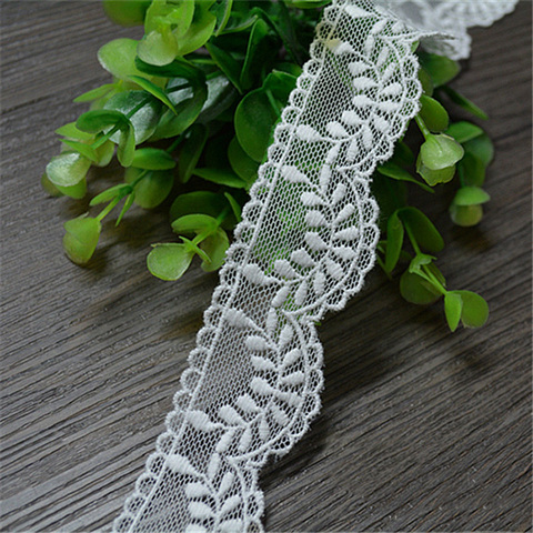 Bordures en dentelle en maille blanche, 5Yards/1.8cm de large, ruban de couture pour Costume en coton appliqué, ruban ► Photo 1/3