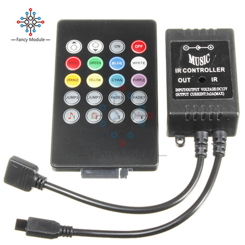 Capteur sonore avec 20 touches, 12V DC, télécommande infrarouge LED de contrôle pour ruban à LED ► Photo 1/6