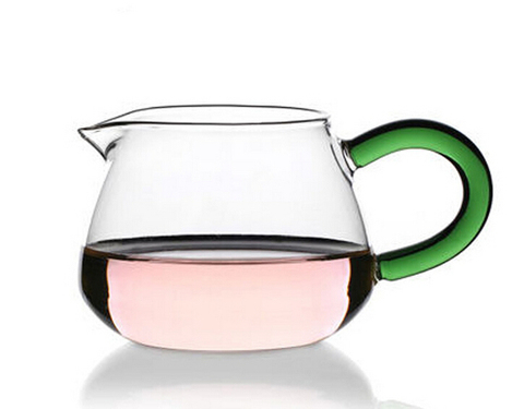 Tasse à thé Kung Fu en verre transparent | Résistant à la chaleur, tasse de thé verte, tasse avec poignée verte, tasse de thé en verre JN 200ml 1 pièce ► Photo 1/6