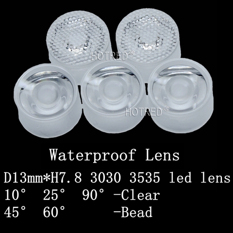 Lentille LED 3535 CREE XPE XPE2 XPG XPG2 XTE, étanche, Diode, puce 3535, Surface perle claire intégrée, 13mm ► Photo 1/6