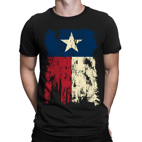 Spiritforgé Vintage en détresse Texas drapeau hommes T-Shirt hip hop col rond hommes t-shirts mode 2022 ► Photo 1/1