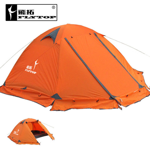Flytop – tente de camping pour 3 personnes, double couche, poteau en aluminium, grand espace, avec jupe de neige ► Photo 1/2