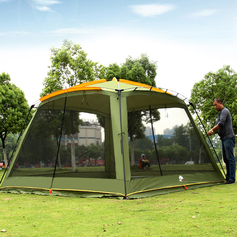 Tente de Camping ultralégère avec moustiquaire, 365x365x220CM, grand gazébo, abri solaire, tente pour Barbecue, plage ► Photo 1/3