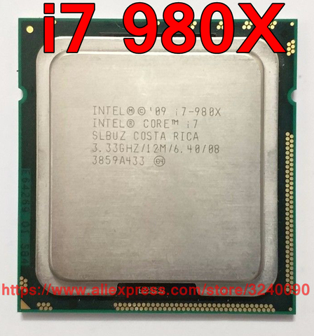 Processeur Intel Core i7-980X, Extreme Edition i7, 980x, 3.33GHz, 12M, 6 cœurs, LGA1366, Original, livraison rapide ► Photo 1/1