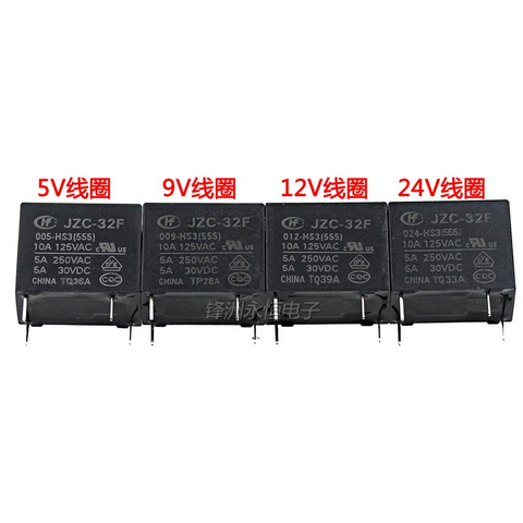 5 PCS/LOT Relais HF32F JZC-32F-005 009 012 024-HS3 4PIN 5A ► Photo 1/1