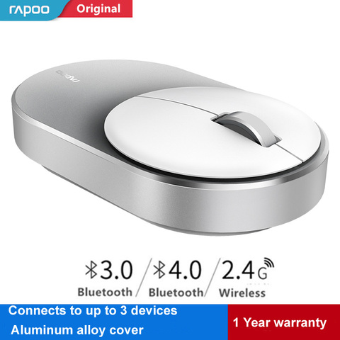 Rapoo – souris multimode sans fil M600, pour ordinateur portable/smartphone, se connecte à 3 appareils, corps en alliage Al, couverture inférieure à absorption magnétique ► Photo 1/6
