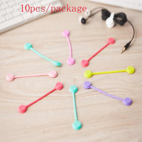 Offre spéciale, 10 pc/lot Silicone souple fil magnétique câble organisateur clé cordon écouteurs support de stockage Clips câble enrouleur pour câble de données ► Photo 1/6