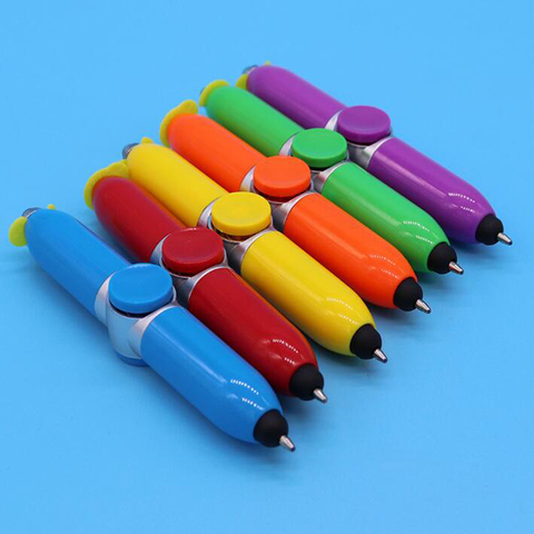 Stylo tournant gyroscopique créatif du bout des doigts Mini stylo à bille LED tactile multifonction ► Photo 1/6