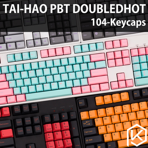 Taihao pbt double coup keycaps pour bricolage jeu mécanique clavier couleur de miami diablo noir orange cyan arc-en-ciel gris clair ► Photo 1/6