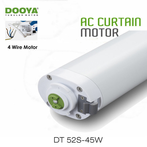 Moteur électrique de rideau de Dooya DT52S 45 w, moteur d'ingénierie de puissance forte de 4 fils pour la voie ouverte de rideau de fenêtre étroite, domotique ► Photo 1/1