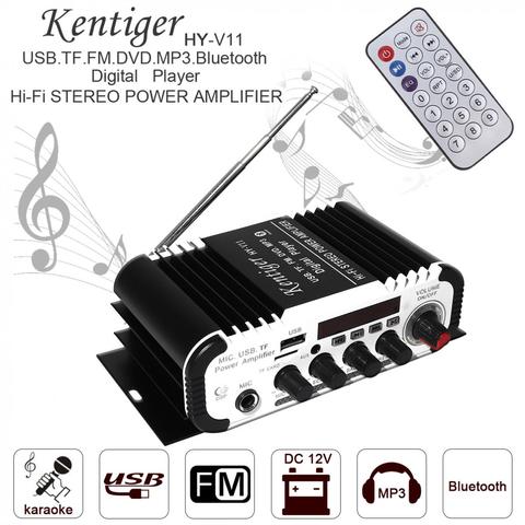 Amplificateur de puissance Audio de voiture, HI-FI, Bluetooth, 2 canaux, cc12v 5A, lecteur Radio FM automatique, Support SD / USB / DVD / MP3 ► Photo 1/6