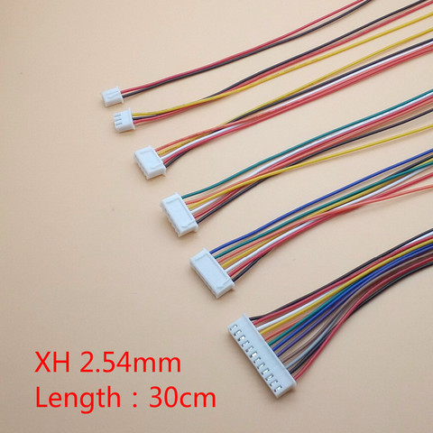 JST – câble connecteur XH 2.54, 10 pièces/lot, 2/3/4/5/6/7/8/9/10 broches, pas 2.54mm, longueur 30cm, 26AWG ► Photo 1/3