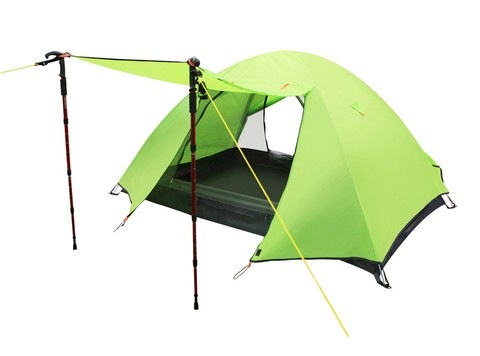 Tente de Camping en plein air, poteau pliable en aluminium, Double couche, étanche pour 2-3 personnes, tente à Double porte CZ-0071, tente de plage, offre spéciale ► Photo 1/1