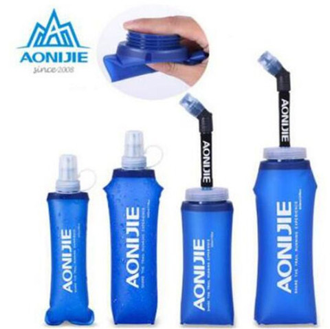 AONIJIE Courir Sport Vélos Souple D'eau Pour Bouteille Pliage TPU Doux Ballon D'eau Avec Long De Paille Vessies Sac 350/ 600 ml ► Photo 1/6