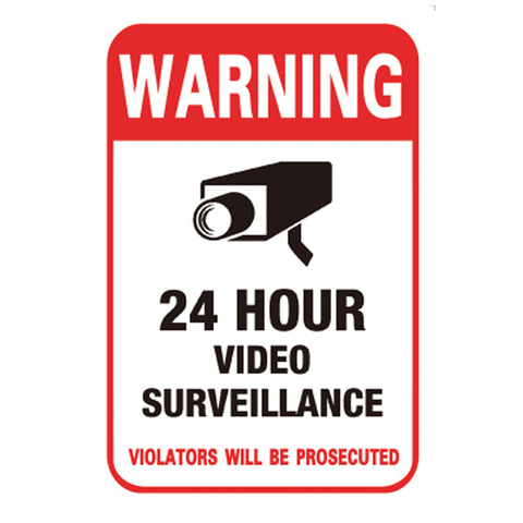 Autocollant de caméra de vidéosurveillance en PVC, lot de 10 pièces, étanche, protection solaire, pour vidéosurveillance à domicile, alarme, signes d'avertissement ► Photo 1/2