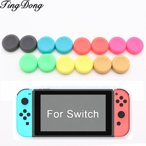 2 pièces En Silicone Anti-dérapant Amélioré Pouce Bâton Casquette Pour Nintendo Nintend Commutateur NS NX Joy-Con Contrôleur Thumbsticks Poignées Couverture ► Photo 1/6