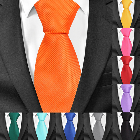 Cravates solides classiques pour hommes, tendance décontracté, cravate de cou, cravate pour hommes d'affaires, cravate de marié, 8cm de largeur, pour la fête, nouveau ► Photo 1/6