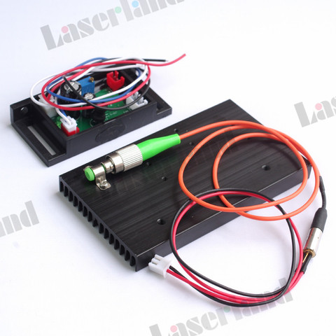 Module Laser à Fiber rouge 658nm 20mw pigtail 62.5/125um FC/APC 12VDC UPS cavalier 1m ► Photo 1/1